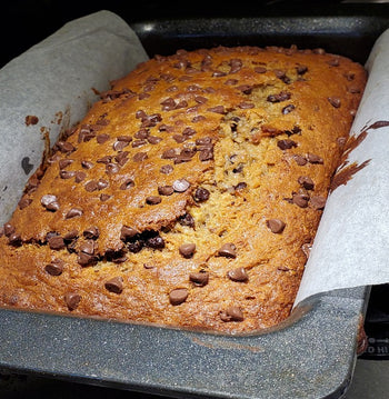 Whole chocolate banana bread with rich flavor