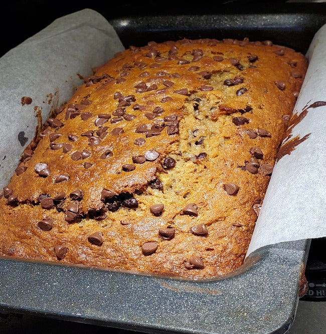 Whole chocolate banana bread with rich flavor